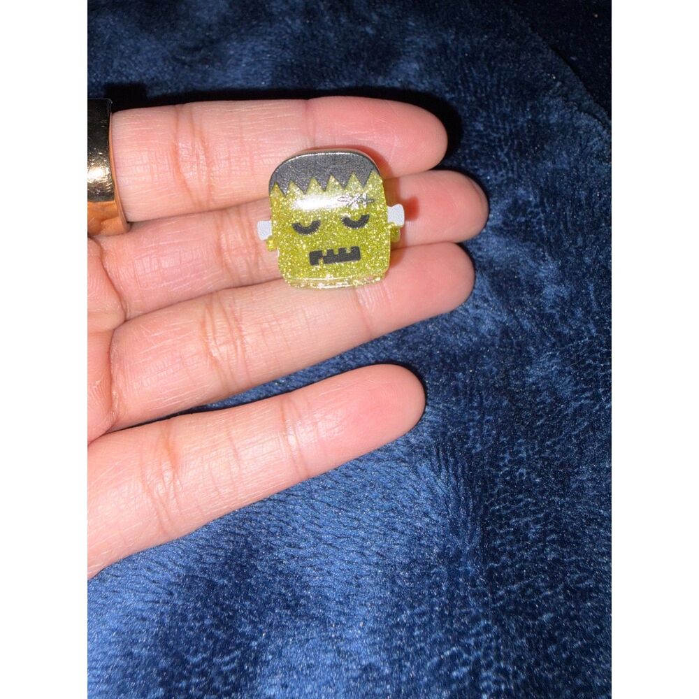 Green Glitter Frankenstein Halloween Resin Hair Clip Spooky Accessory